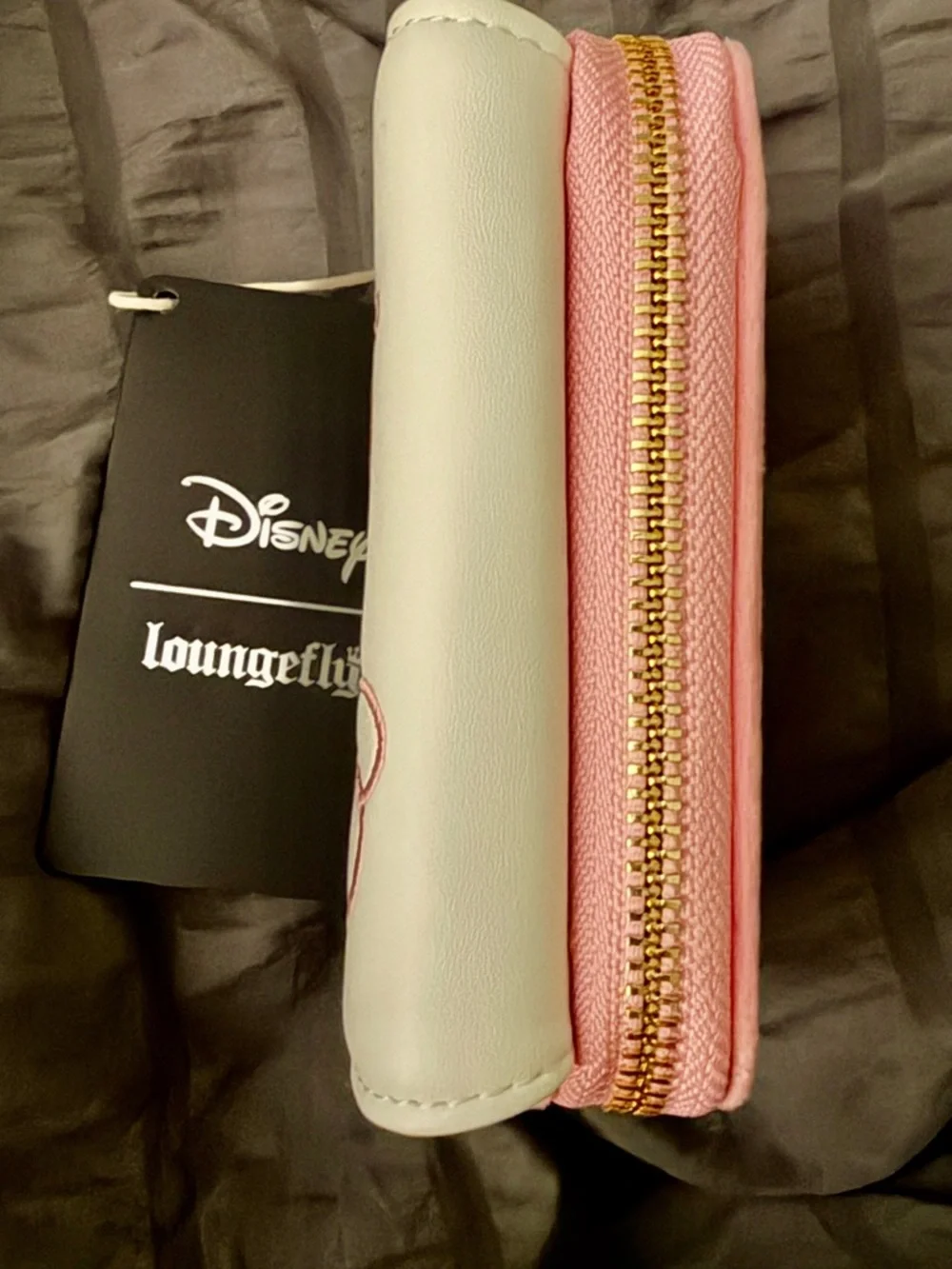 Loungefly Pink and White Disney Aristocrat Zip Around Wallet with Gold Hardware - Picture 3 of 5